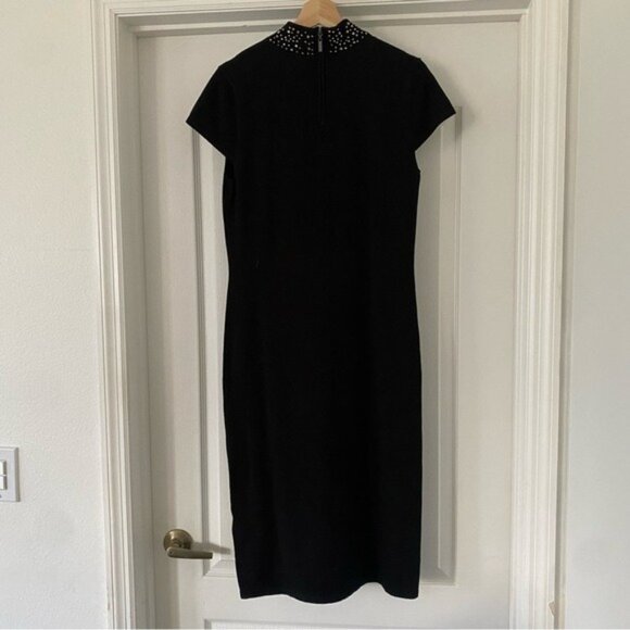 ELIZA J NEW Holiday Rhinestone Embellished Stretch Crepe Dress Sz Large Evening - Picture 6 of 8